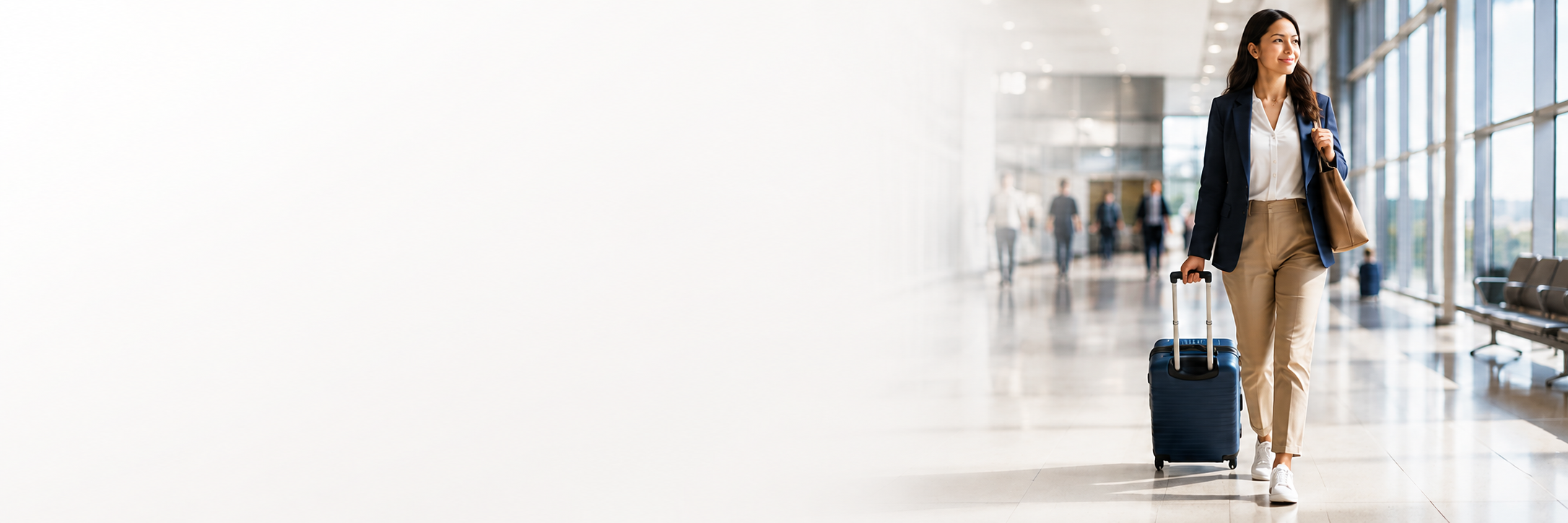 Confident Traveler in Modern Airport Terminal